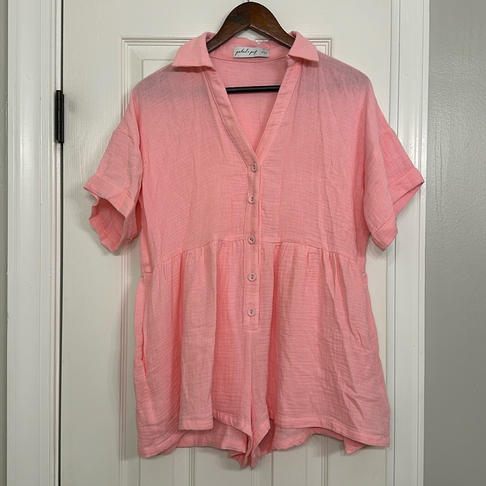 Pink romper | swim cover up
